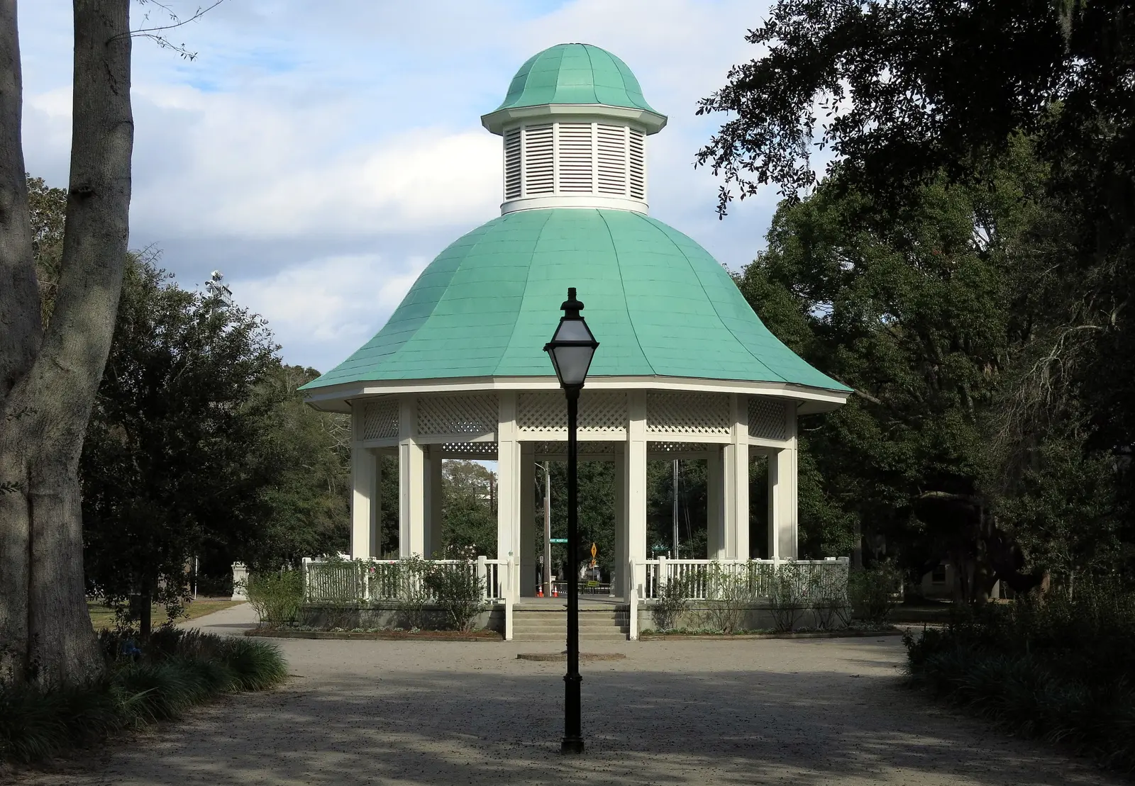 The 1901 bandstand in Hampton Park, where the Charleston Concert Band holds its free Memorial Day concert.