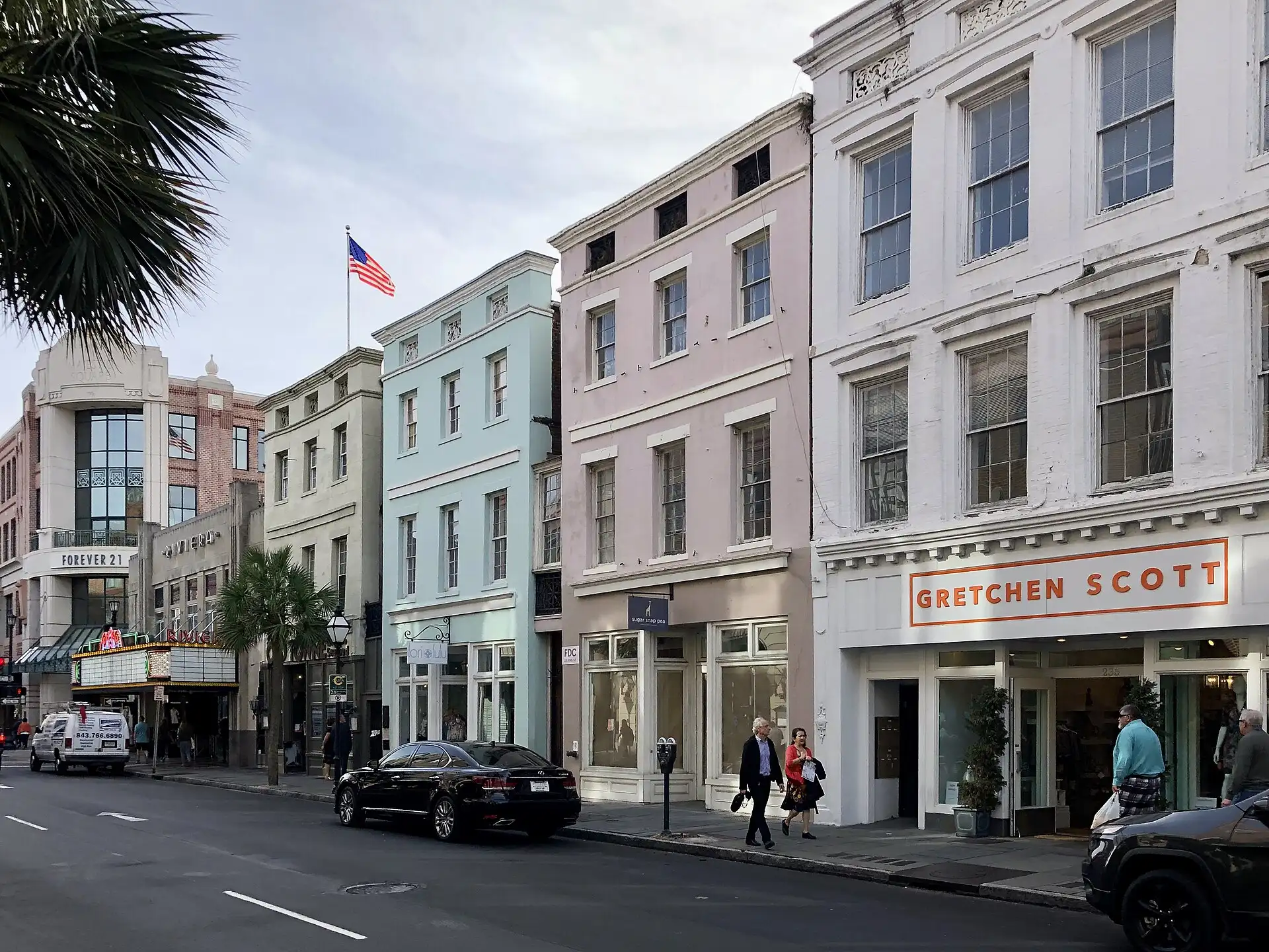 Shops line King Street, Charleston's main retail street, on the peninsula.