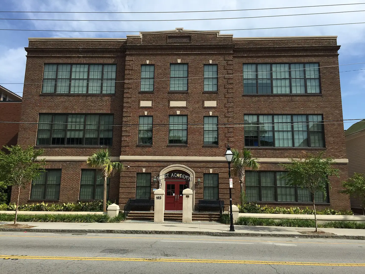 Buist Academy's three-story brick building at 103 Calhoun St. in downtown Charleston